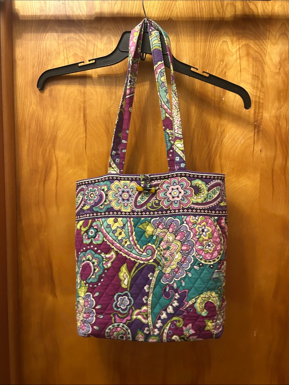 Vera Bradley Quilted Paisley Tote in Purple & Teal